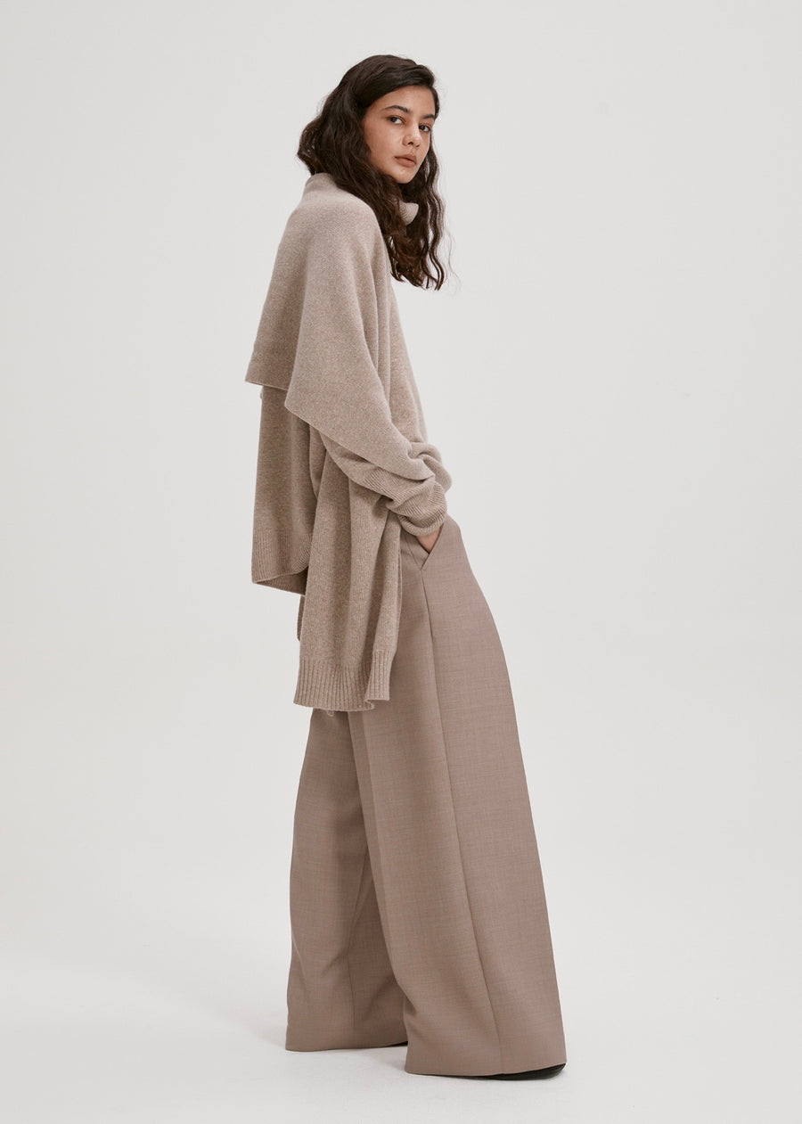 WOOL TURTLENECK & MUFFLER (COCOA) | RECTO