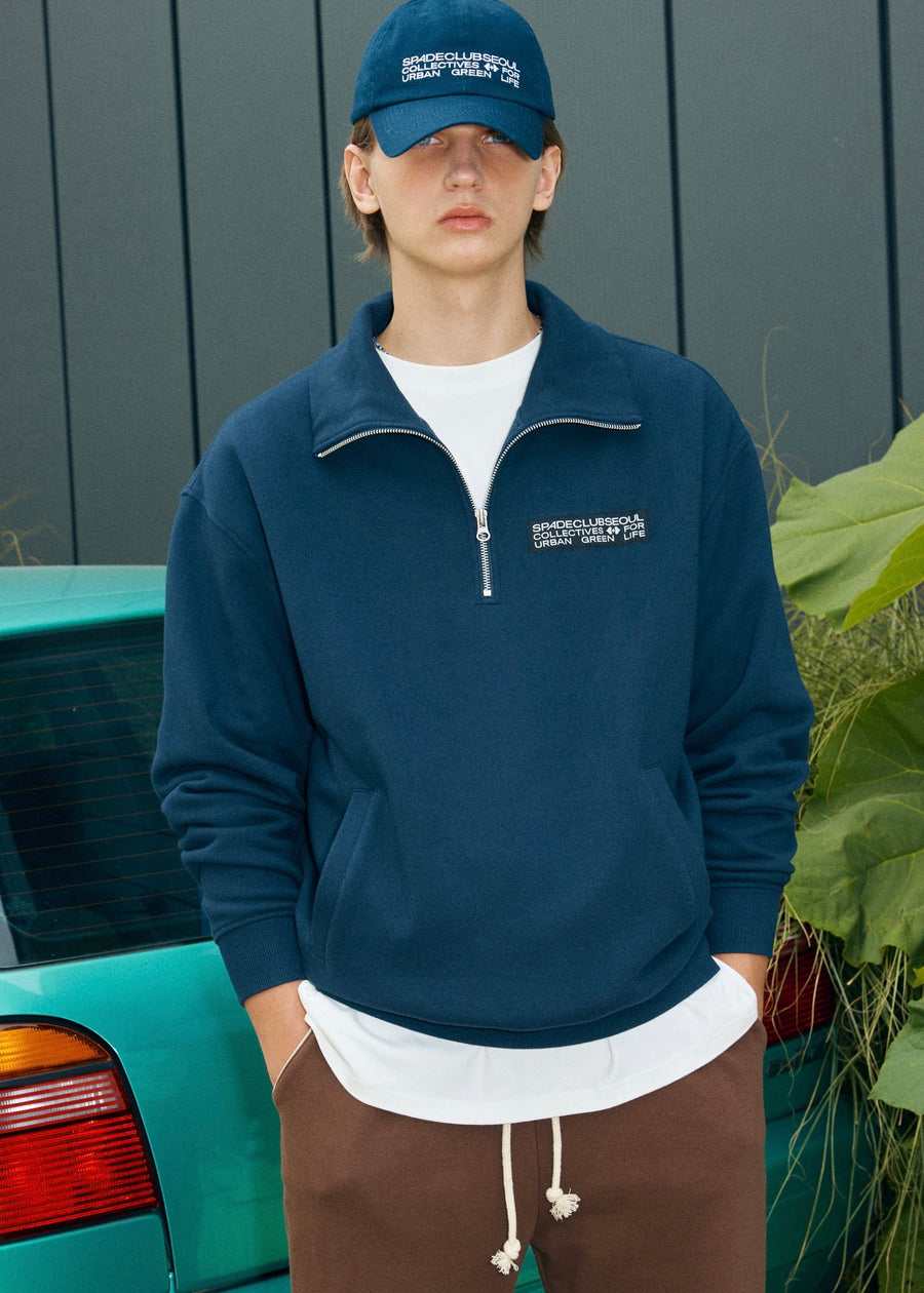 SCS Basic Label Half Zip-Up (Navy)