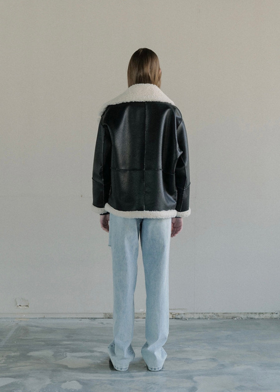 LEHA | Reversible Eco Shearling Jacket (Black)