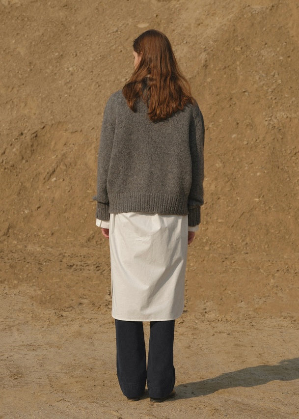 scot v-neck knit (Gray)