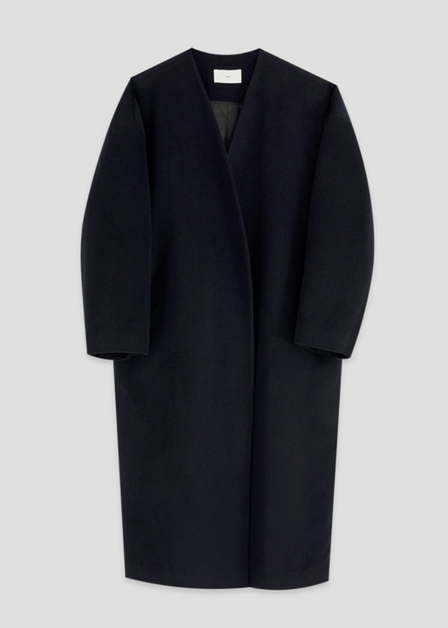 [LEHA] MARTA WOOL AND CASHMERE COCOON COAT -NAVY