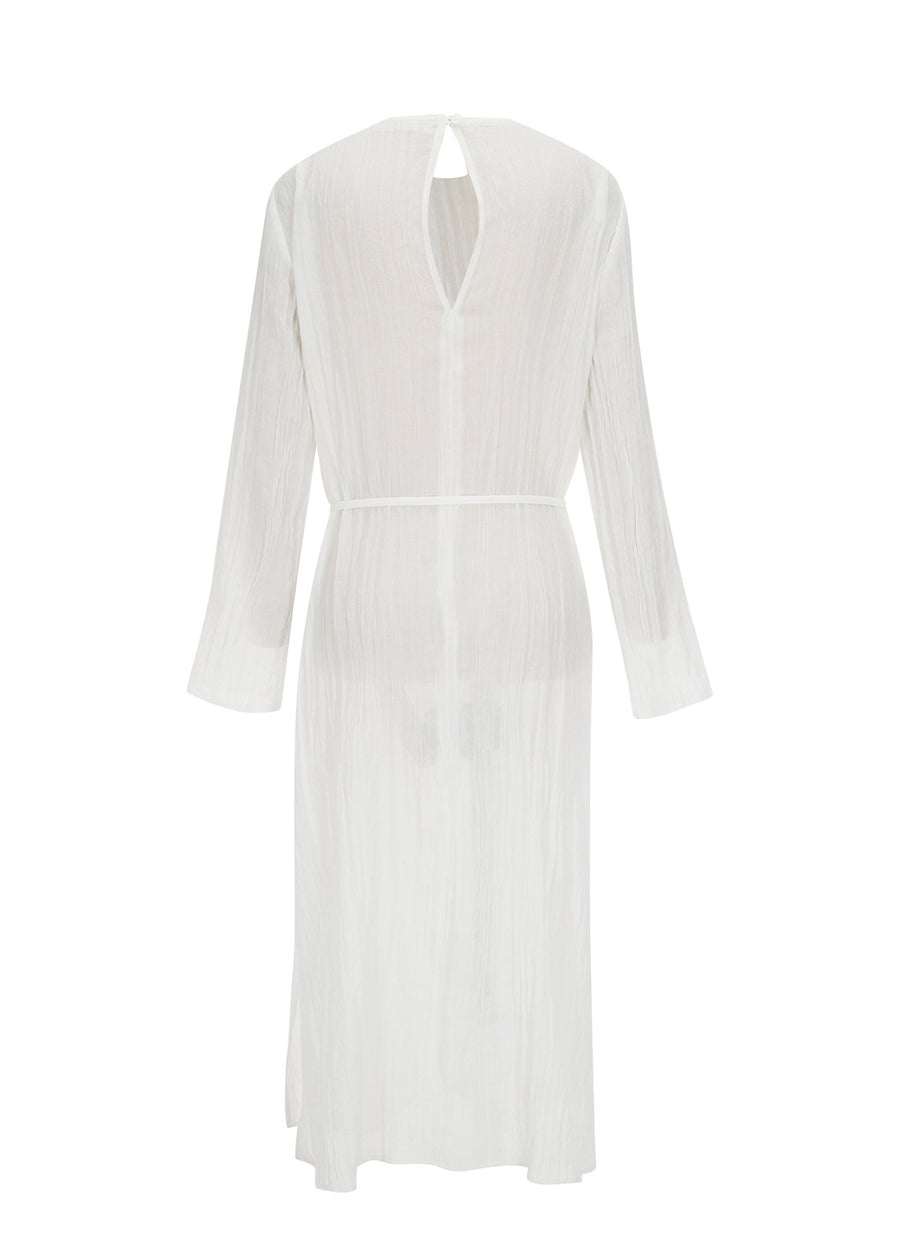 LONG-SLEEVE PINTUCK DRESS |MISSING YOU ALREADY