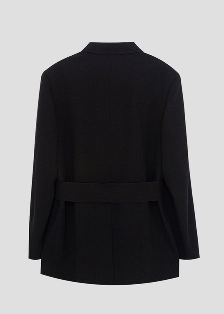 Camille Single Breast Twill Jacket (Black)