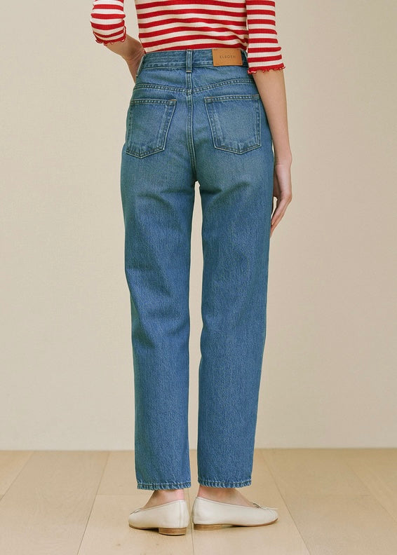 Eva Straight Denim Pants (Blue)