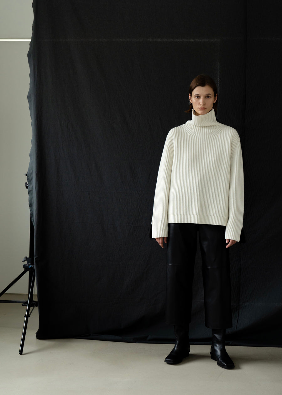 Color-block Turtle neck Sweater | LEHA