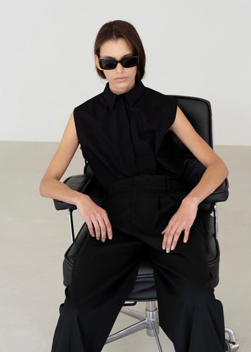 Vito Sleeveless Shirt (Black)