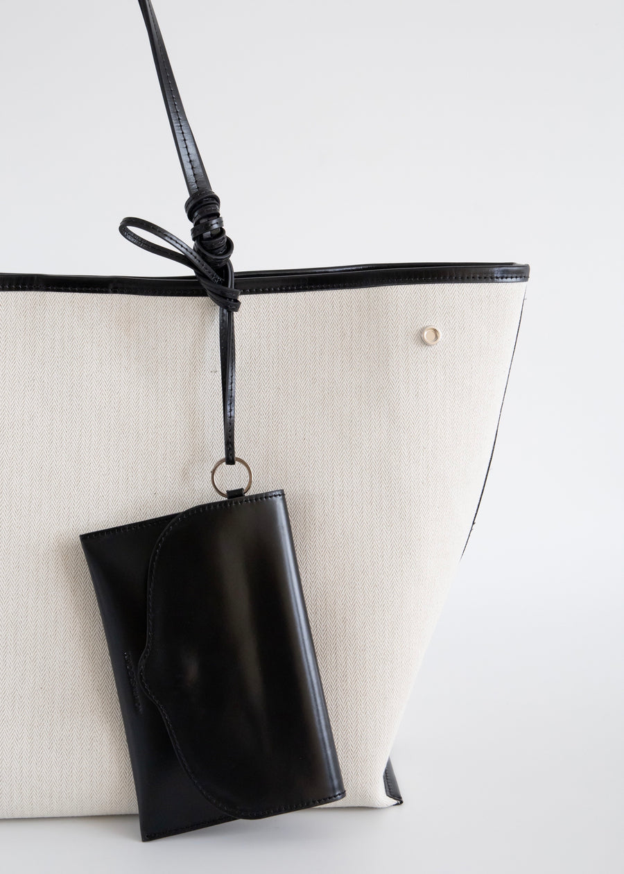 Leather-Trimmed Canvas Tote | KINDERSALMON