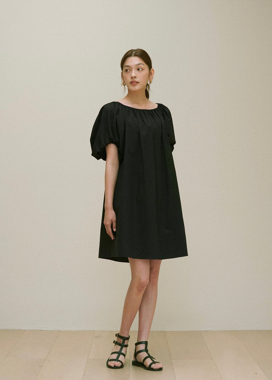 [Re-stock] Mimosa puff-sleeve dress (Black)