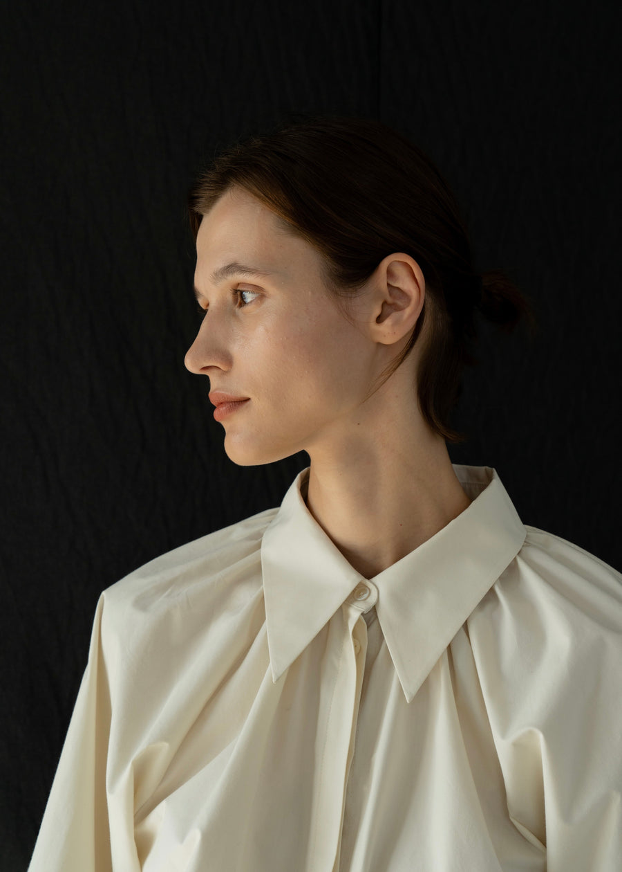 Gathered Cotton Shirts | LEHA
