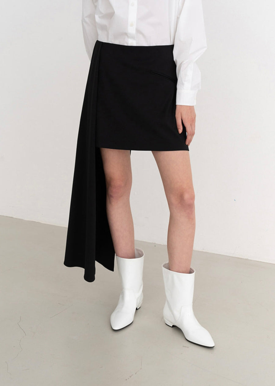 Martin draped detail skirt (Black)