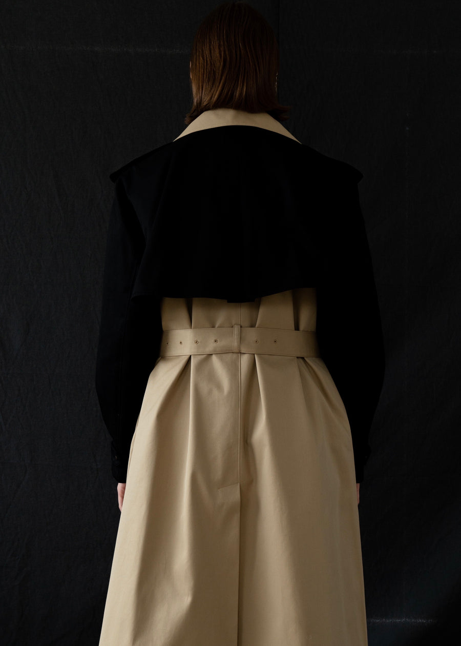 TWO TONE OVERSIZED TRENCH COAT| LEHA