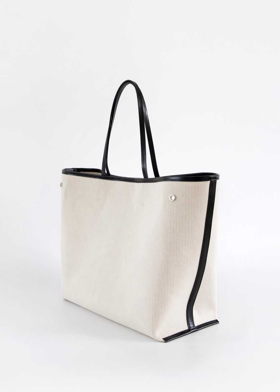 Leather-Trimmed Canvas Tote | KINDERSALMON