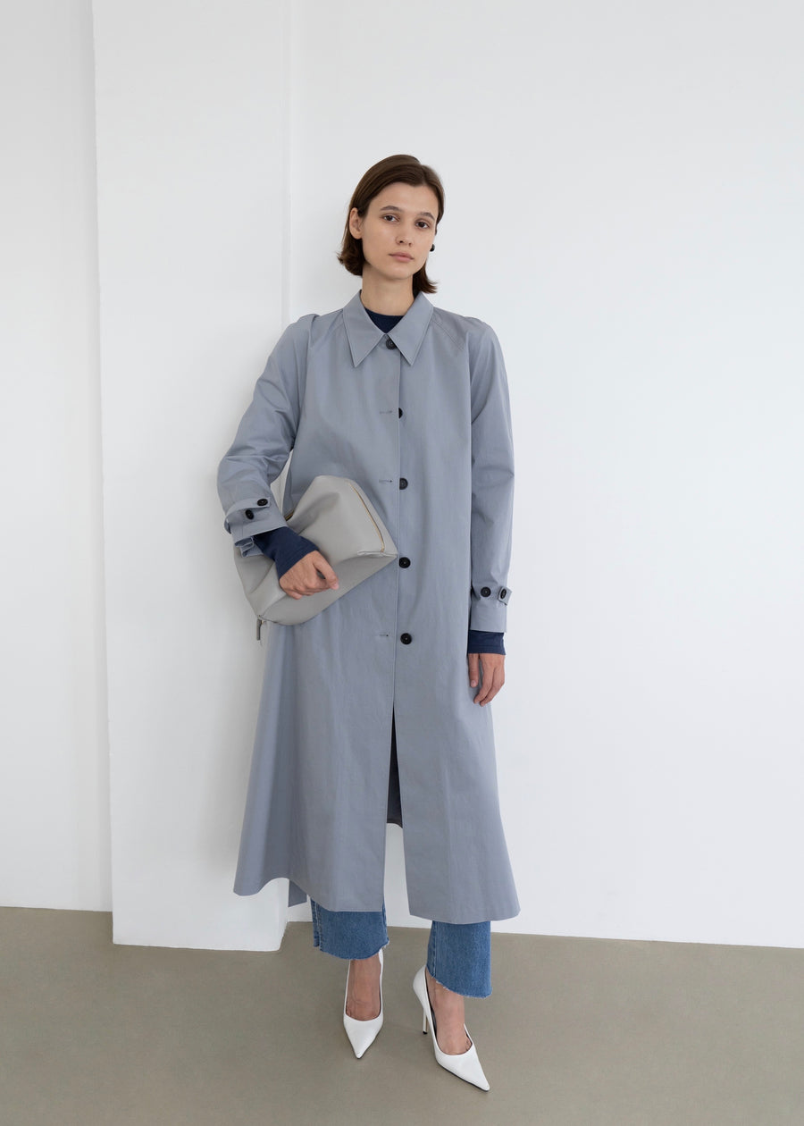 Belted Cotton Trench Coat | L E H A