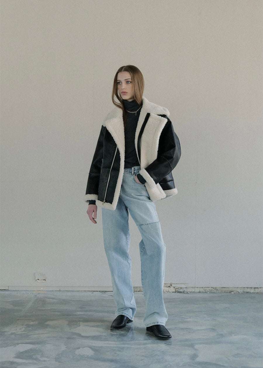 LEHA | Reversible Eco Shearling Jacket (Black)