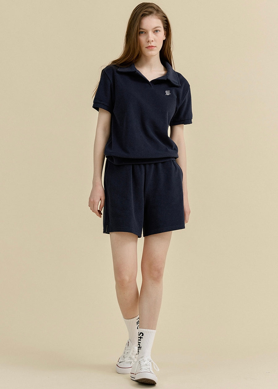 [STUDIO & PARC] Set 10% off | Bacatel Terry T-shirt & Short Pants -Navy