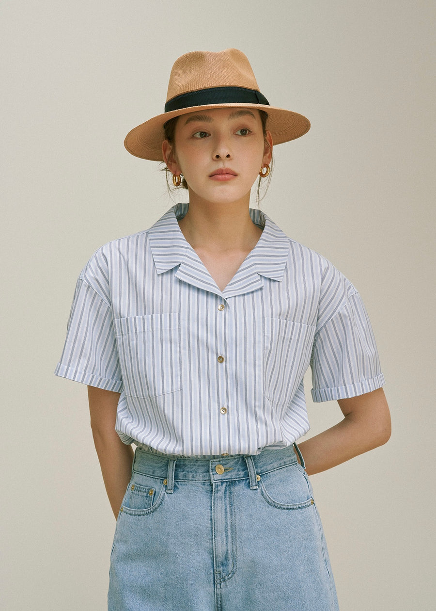 Half-sleeves Shirt (Stripe)